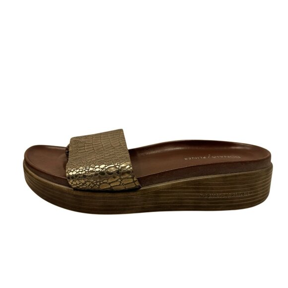 Donald Pliner Womens Fiji Platform Slide Sandals Brown Metallic gold size 8 - Picture 5 of 13